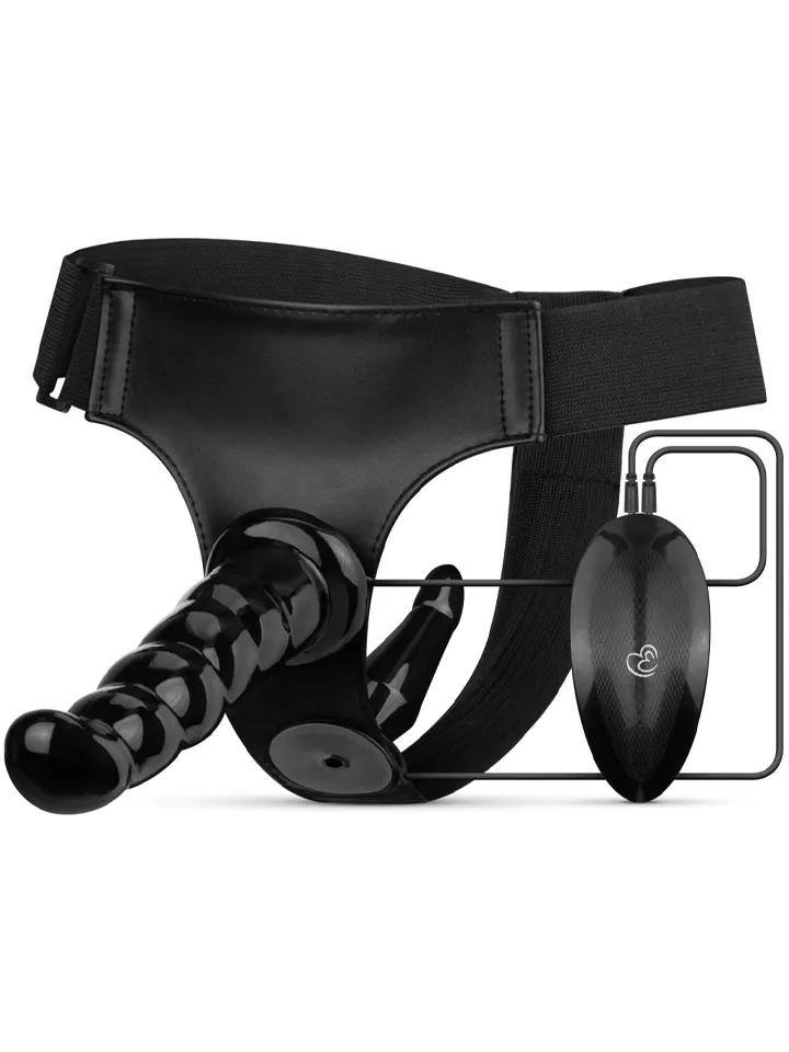 Vibrating Strap-On Set Black