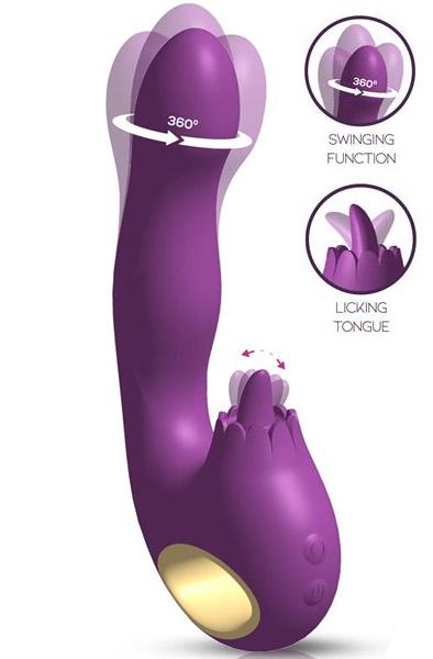Toka Vibe, Swinging & Stimulating Licking Tongue