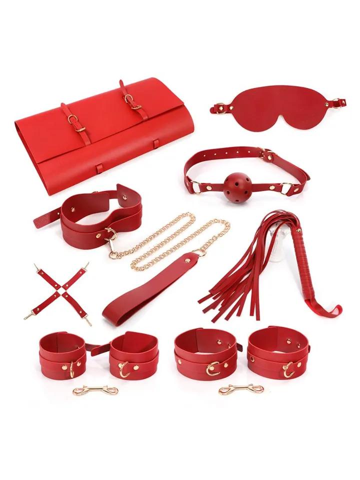 7-pcs Bondage Set With Bag Red